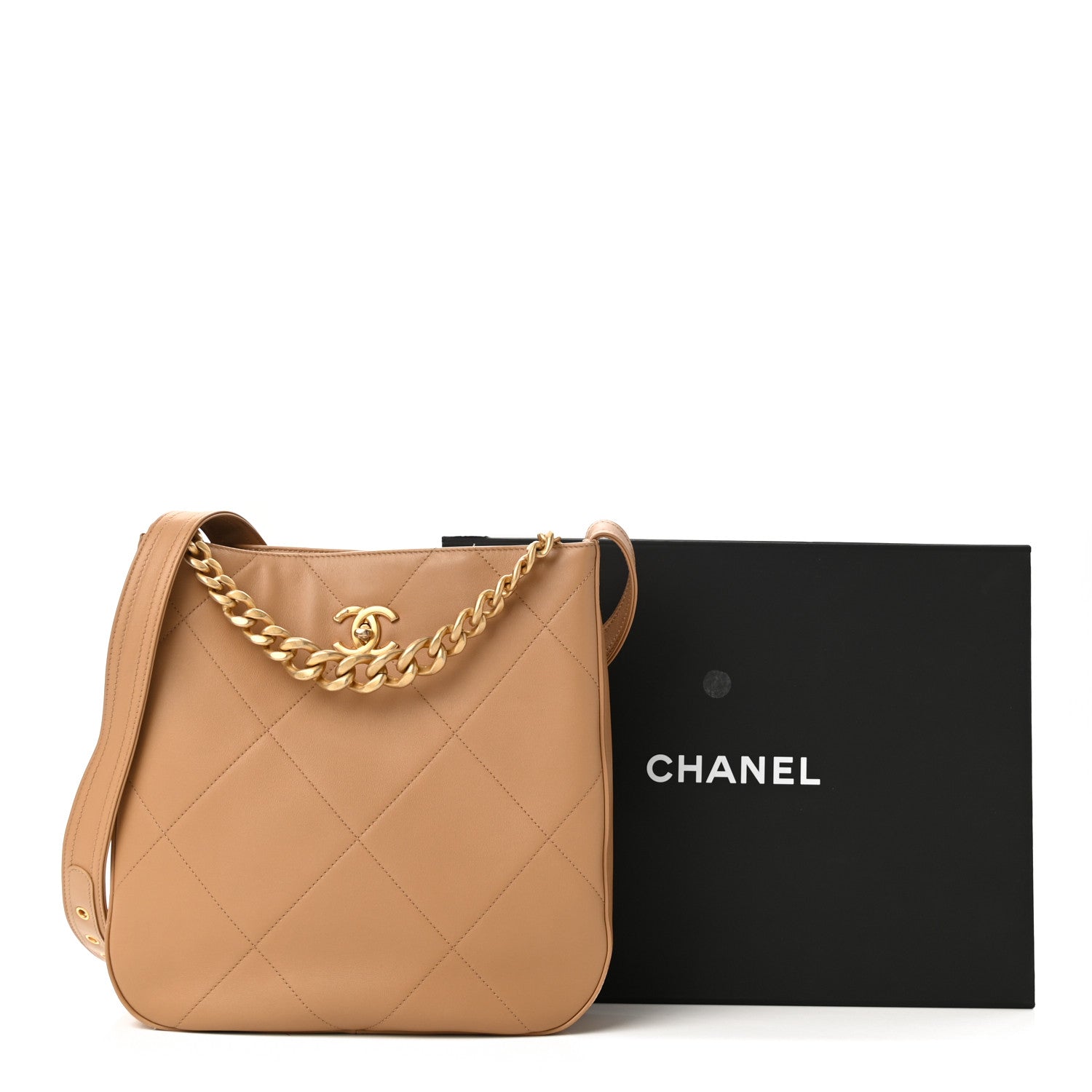 Chanel Calfskin Stitched Easy Mood Hobo Beige 11 of 11