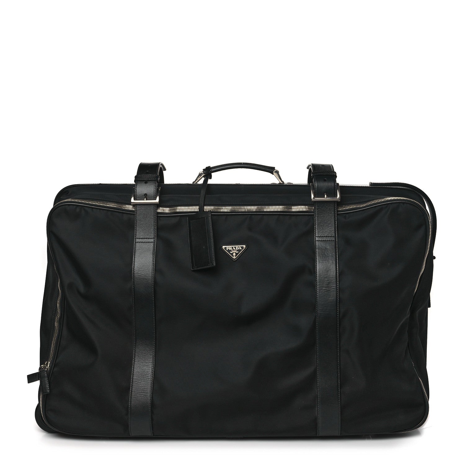 Prada Tessuto Nylon Saffiano Rolling Duffle Black 1 of 7