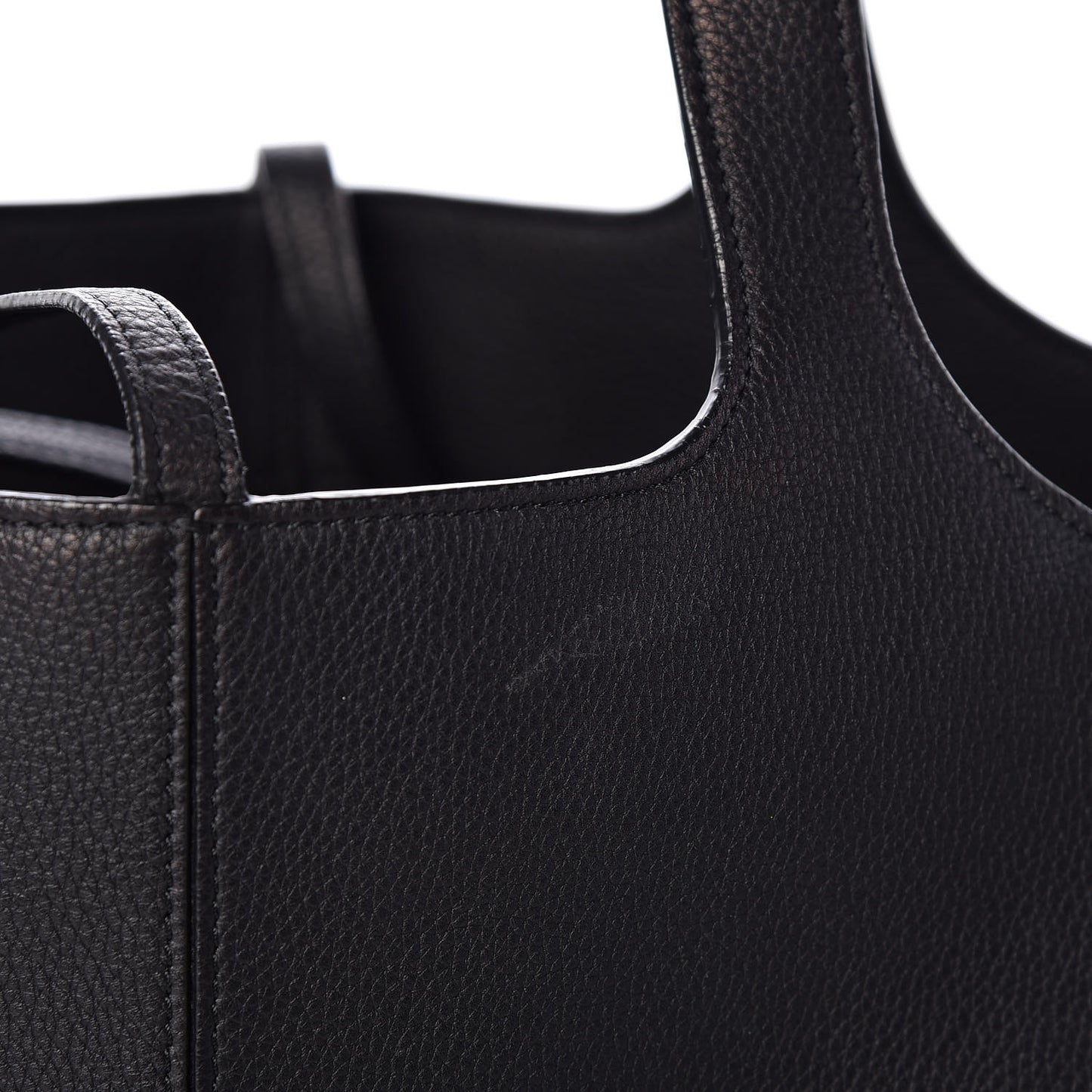 Baby Grained Calfskin Medium Tri-Fold Bag Black