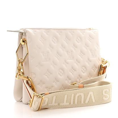 Louis Vuitton Lambskin Embossed Monogram Coussin PM Beige Cream 3 of 11