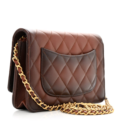 Chanel Gradient Lambskin Quilted Wallet On Chain WOC Brown 3 of 12