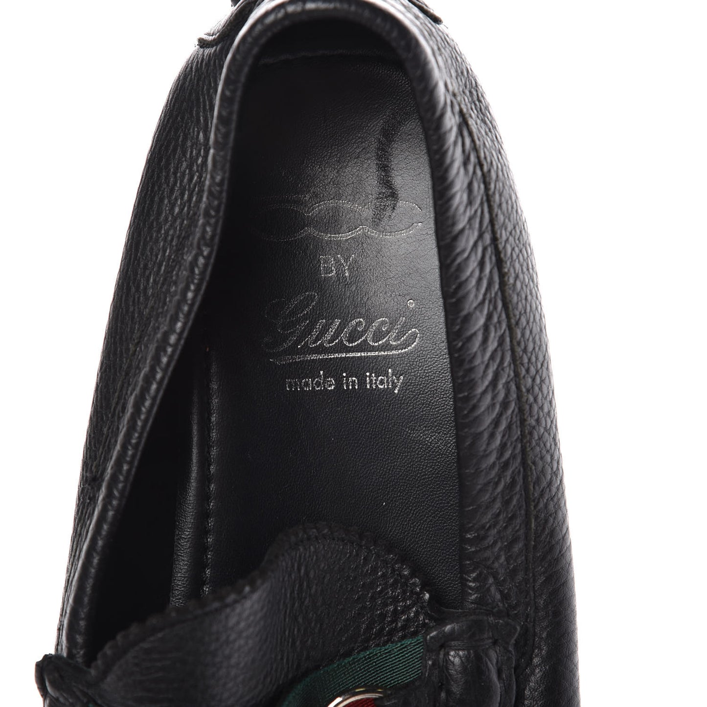 Calfskin Mens Horsebit Web Driver Loafers 10 Black
