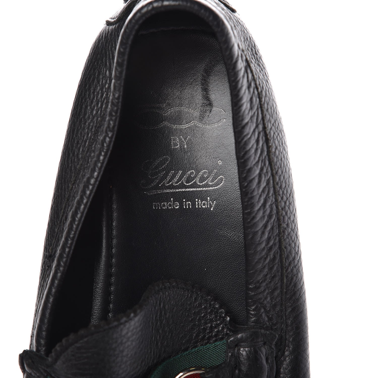 Gucci Calfskin Mens Horsebit Web Driver Loafers 10 Black 7 of 10