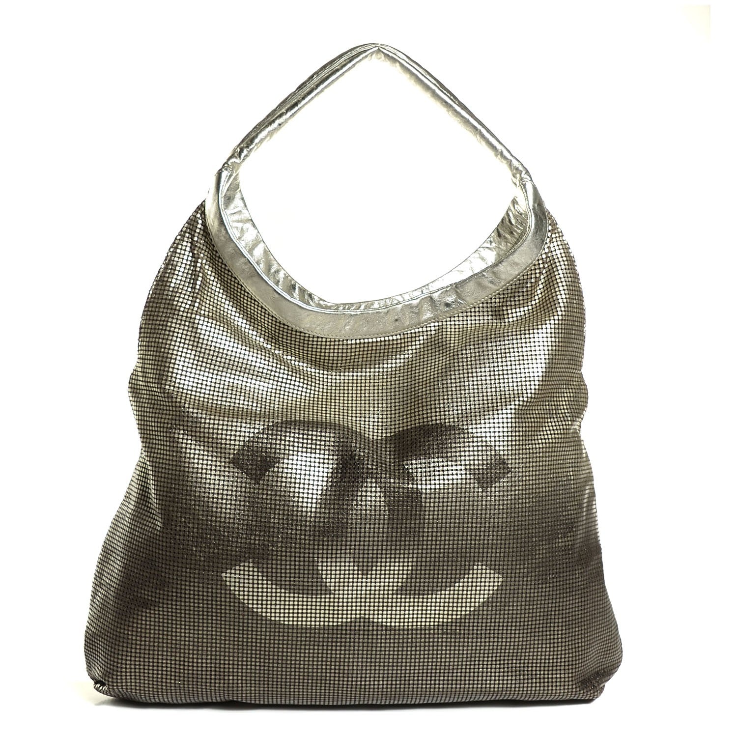 Chanel Perforated Metallic Lambskin Hollywood Hobo Silver 1 of 7