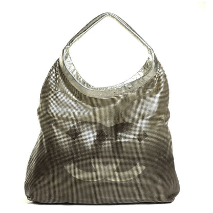 Chanel Perforated Metallic Lambskin Hollywood Hobo Silver 1 of 7