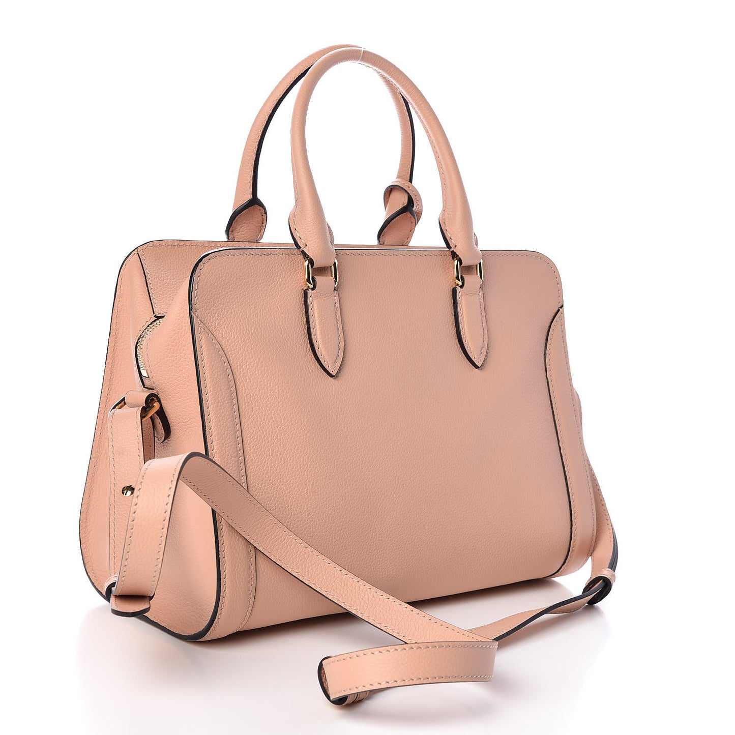 Pebbled Calfskin Small Skull Padlock Zip Around Tote Boudoir