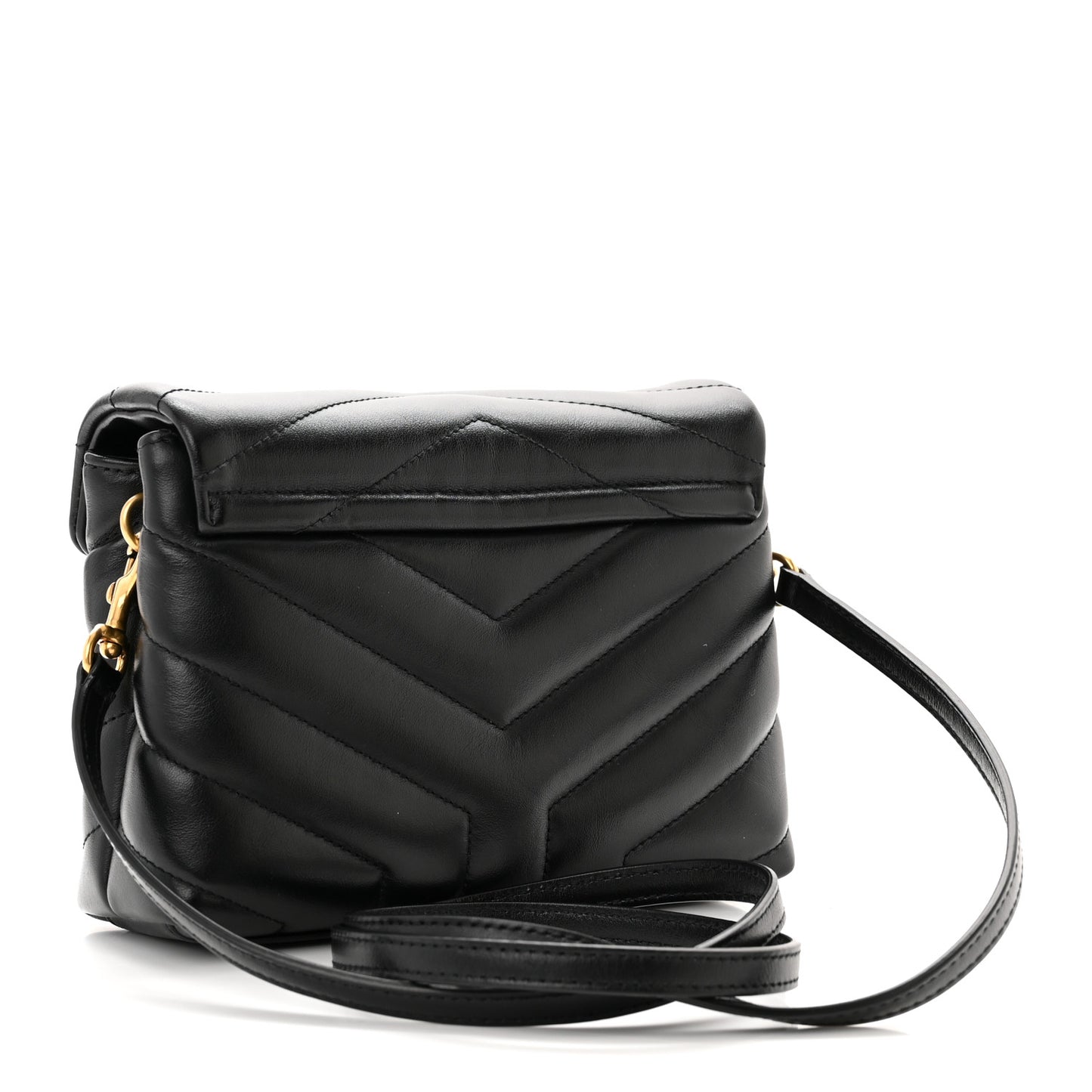 Calfskin Y Quilted Monogram Toy Loulou Crossbody Bag Black