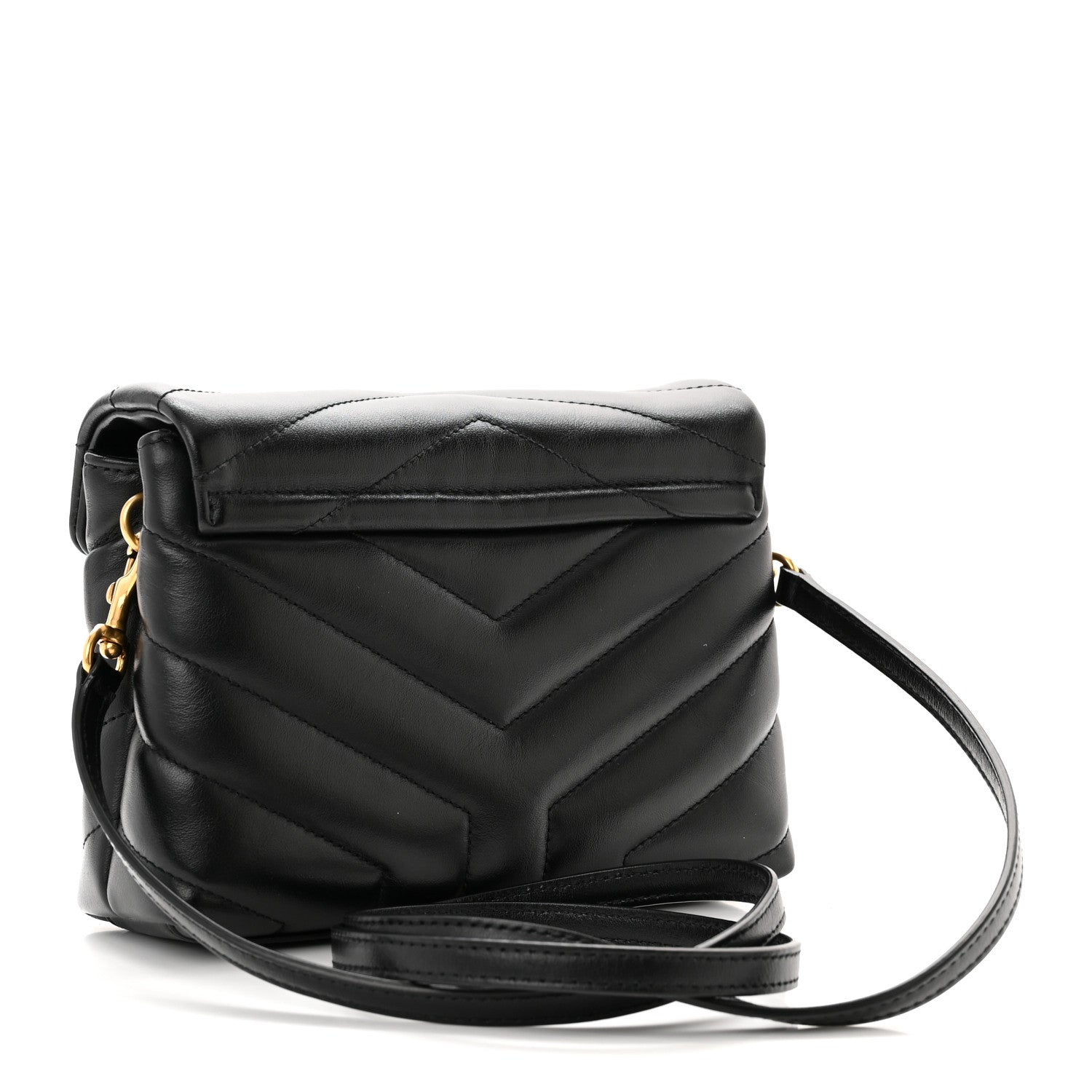Saint Laurent Calfskin Y Quilted Monogram Toy Loulou Crossbody Bag Black 3 of 12
