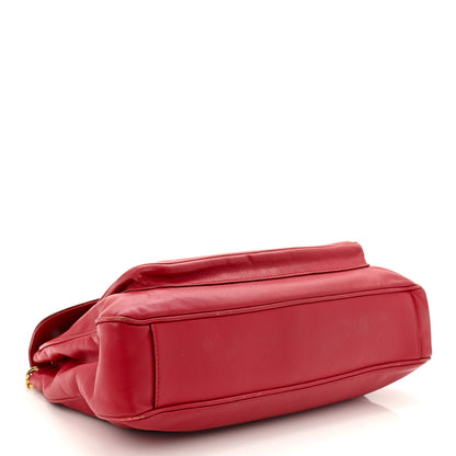Salvatore Ferragamo Calfskin Gancini Chain Shoulder Bag Red 4 of 17