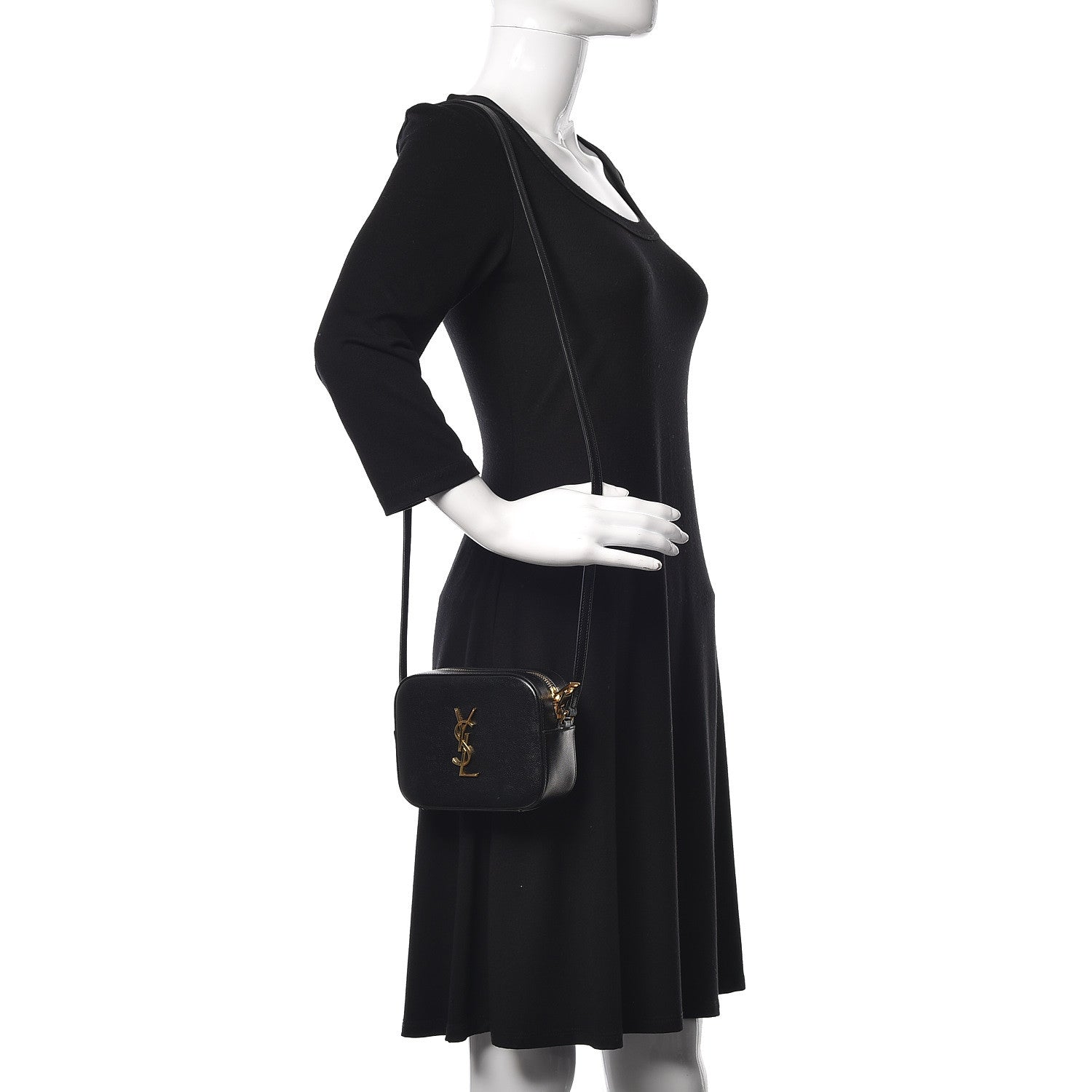 Saint Laurent Grain De Poudre Small Classic Monogram Camera Bag Black 2 of 10
