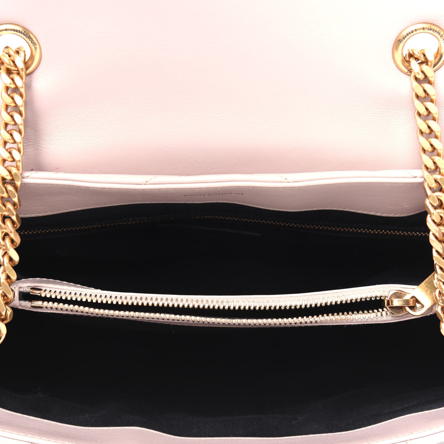 Saint Laurent Calfskin Y Quilted Monogram Medium Loulou Chain Satchel Light Natural 5 of 18