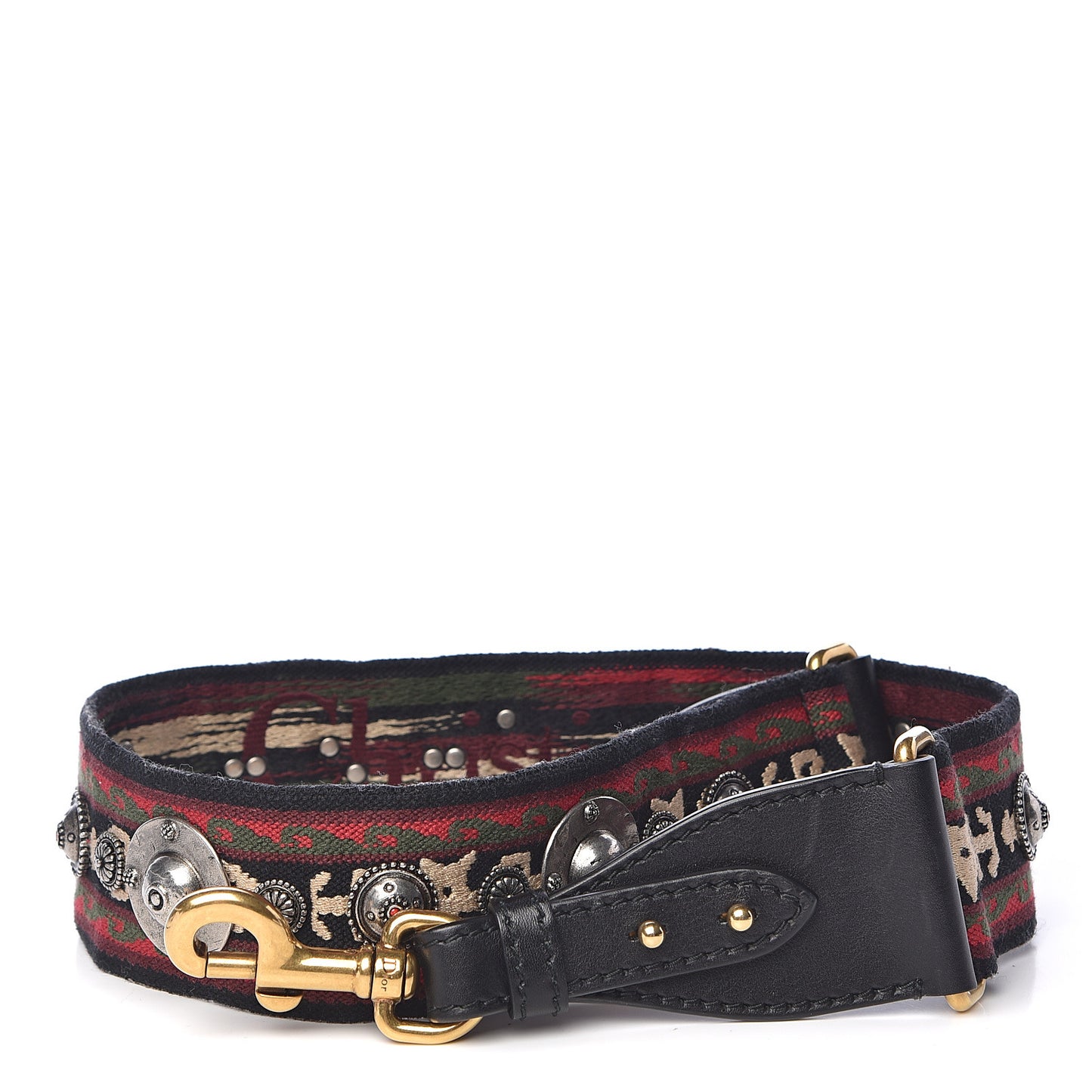 Canvas Embroidered Studded Bohemian Shoulder Strap Red