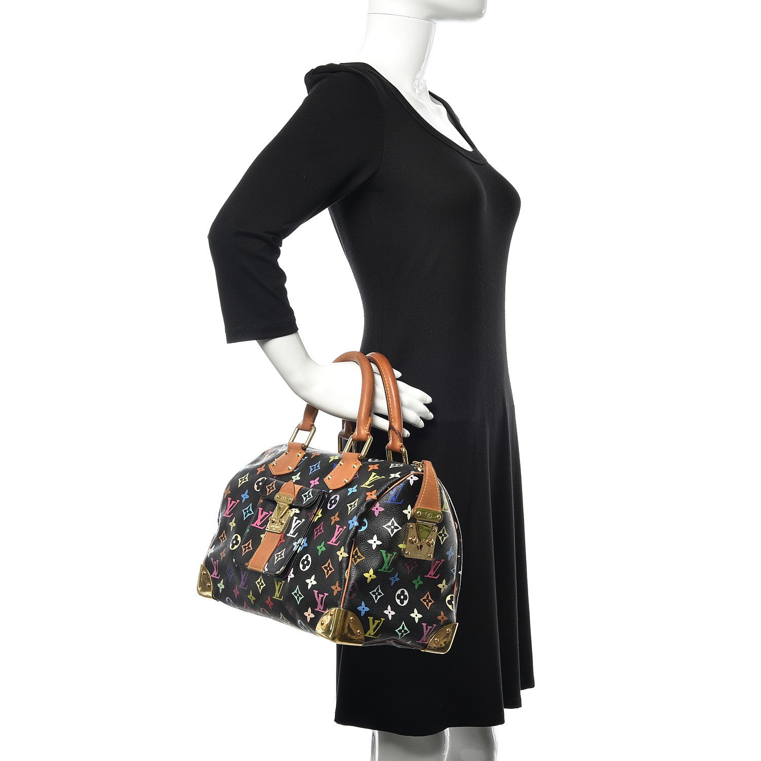 Louis Vuitton Monogram Multicolor Speedy 30 Black 2 of 11