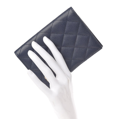 Chanel Caviar Quilted Passport Holder Blue 2 of 7