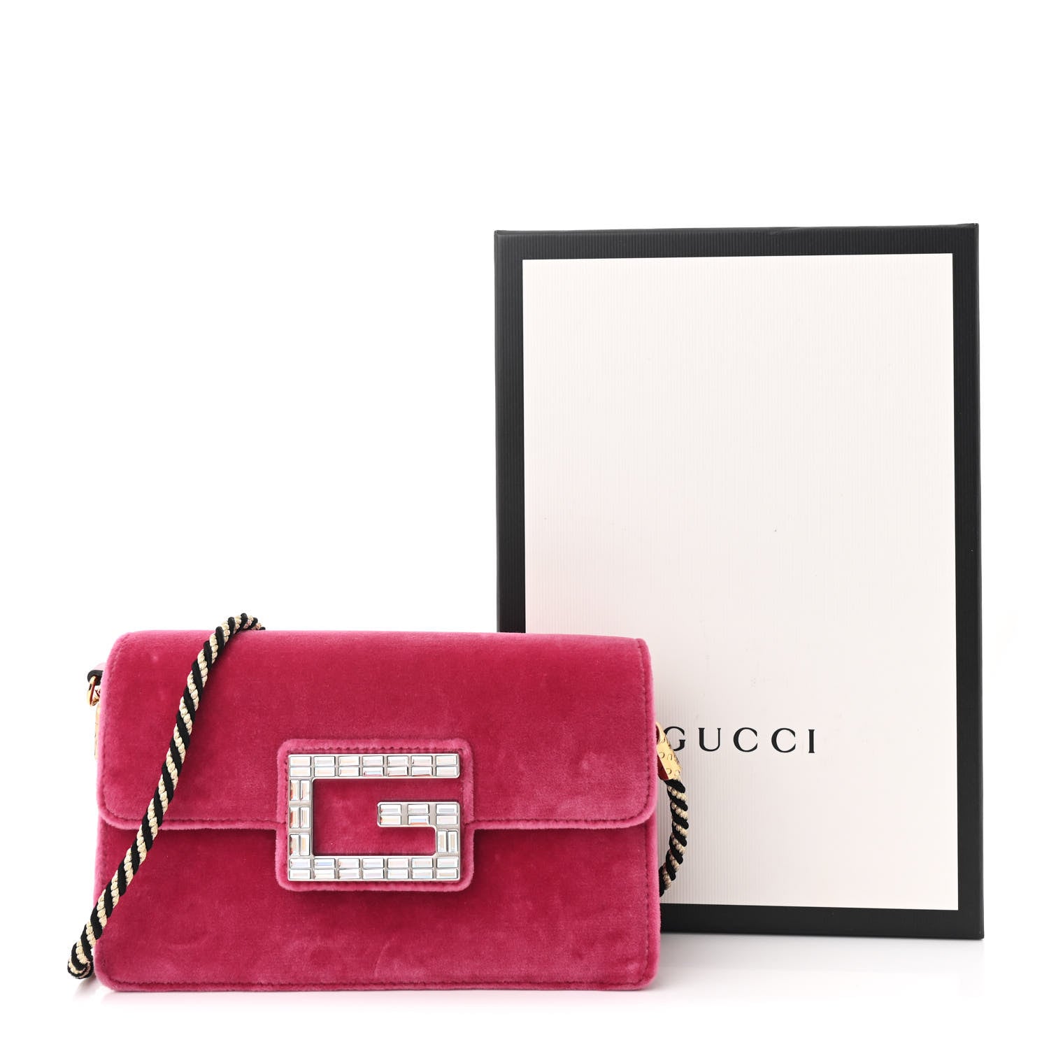 Gucci Velvet Crystal Square G Shoulder Bag Light Raspberry Rose 12 of 12