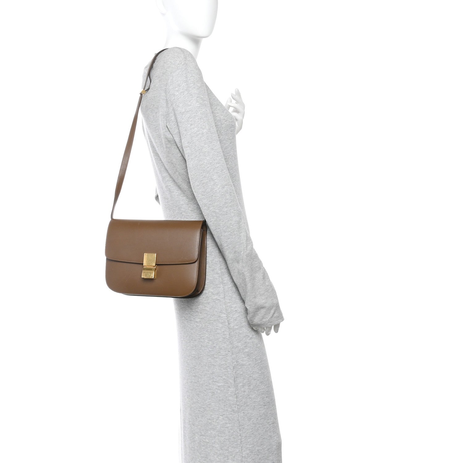 Celine Box Calfskin Medium Classic Box Flap Bag Camel 2 of 11