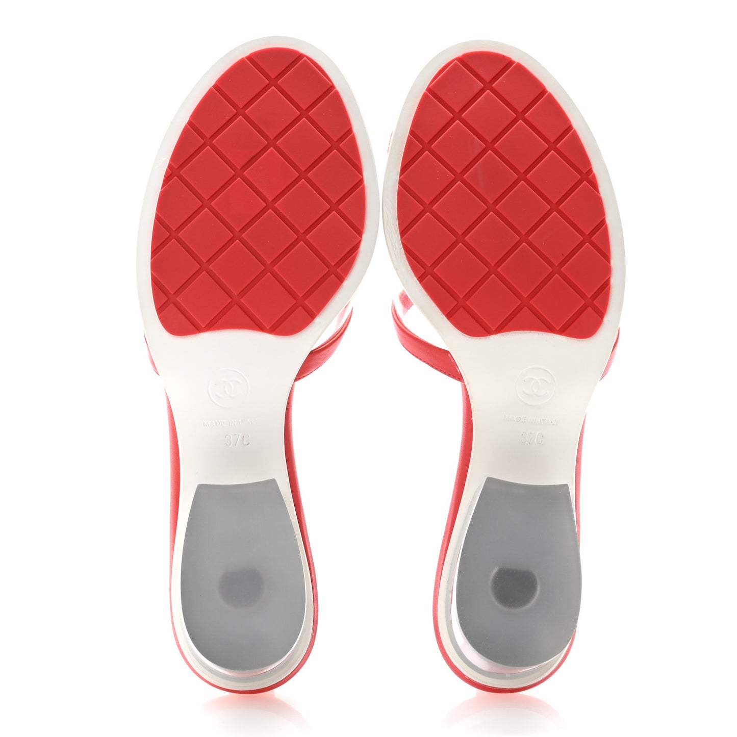 Lambskin PVC Mule Transparent 37 Red