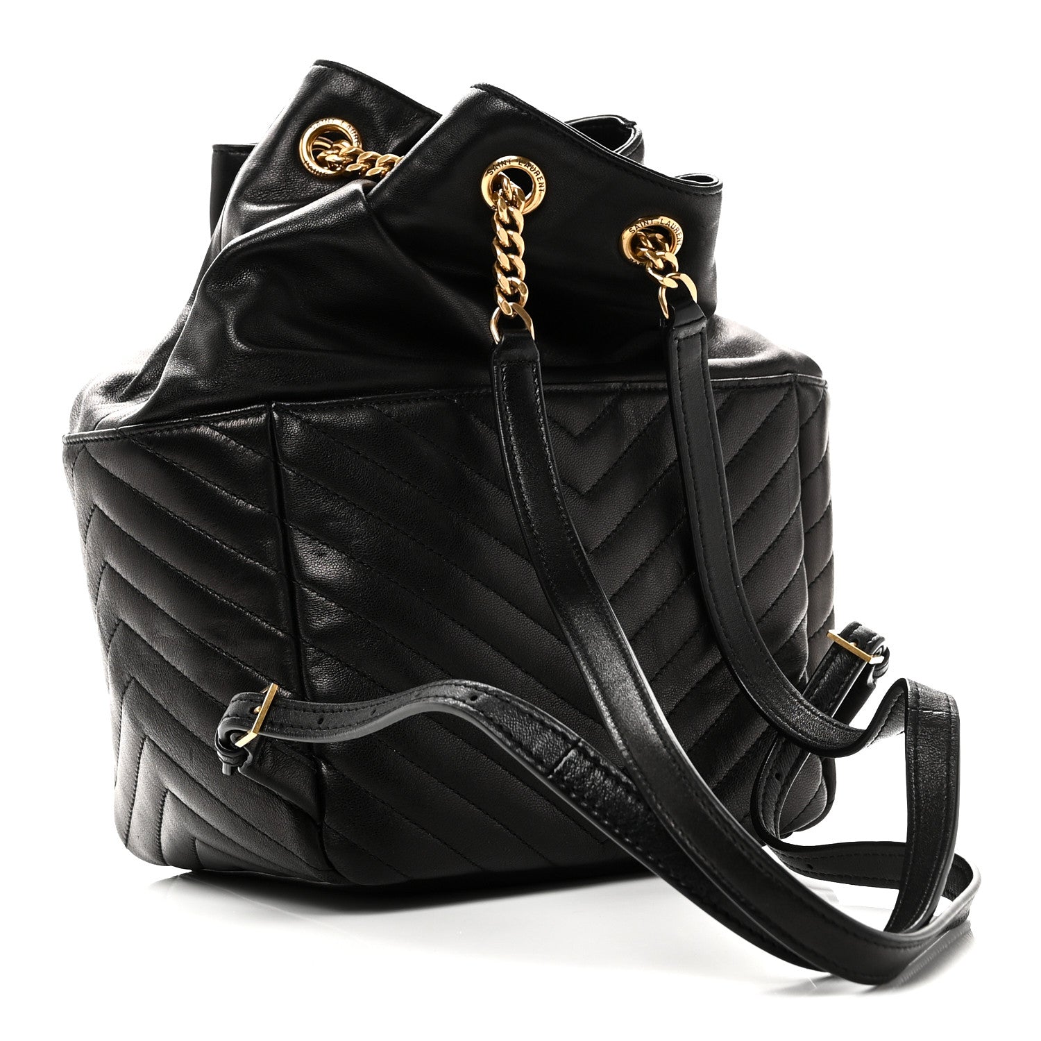 Saint Laurent Lambskin Matelasse Monogram Joe Backpack Black 3 of 10