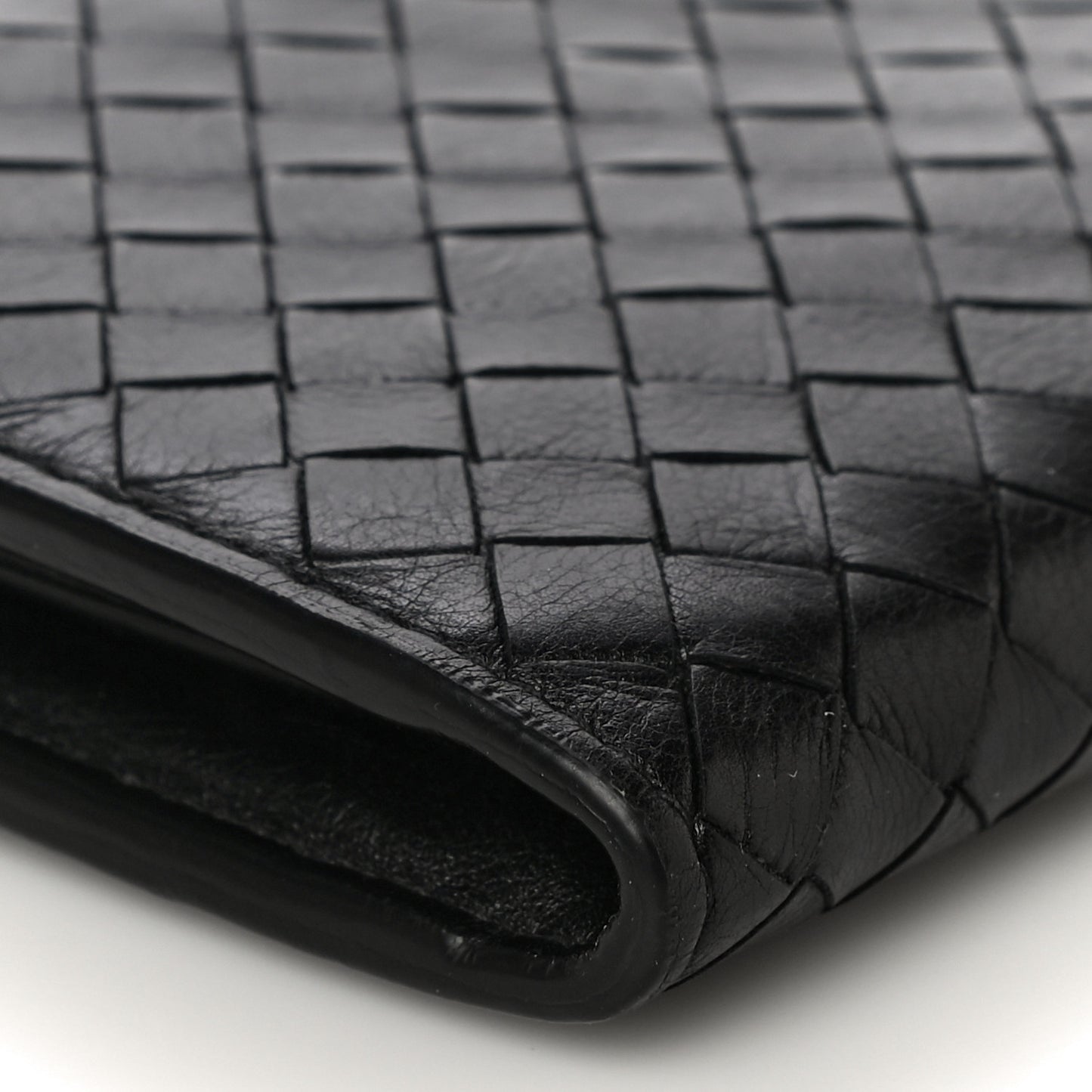 Nappa Intrecciato Wristlet Zip Wallet Black