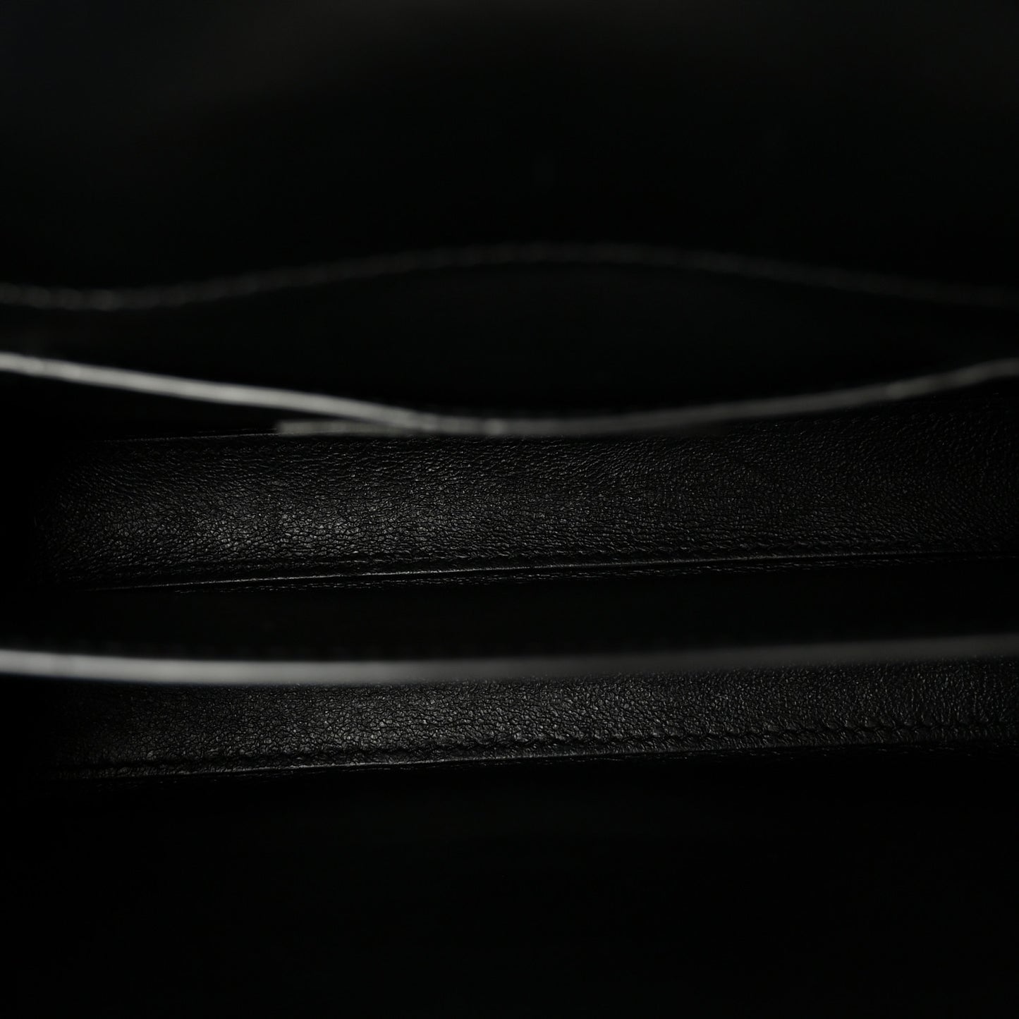 Calfskin Mini Classic Monogram Cassandra Top Handle Black Tan