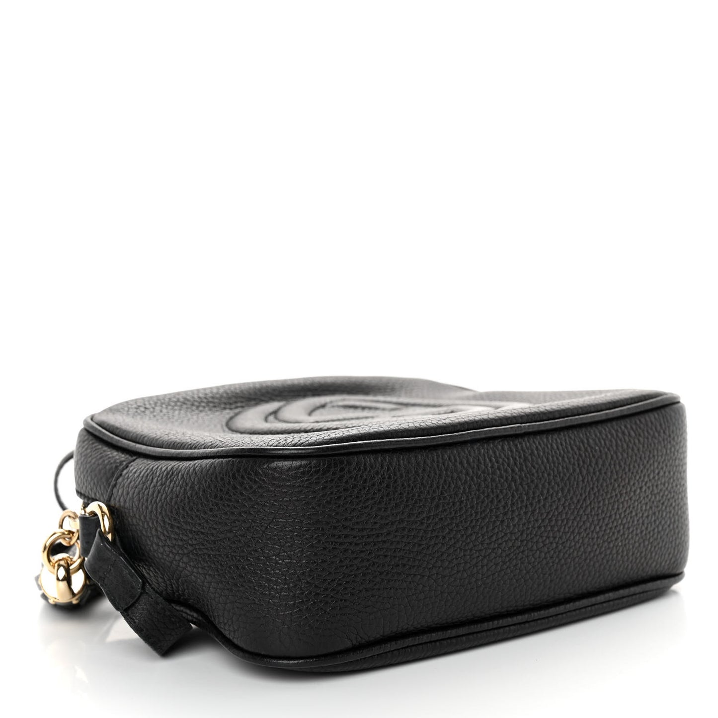 Pebbled Calfskin Small Soho Disco Bag Black