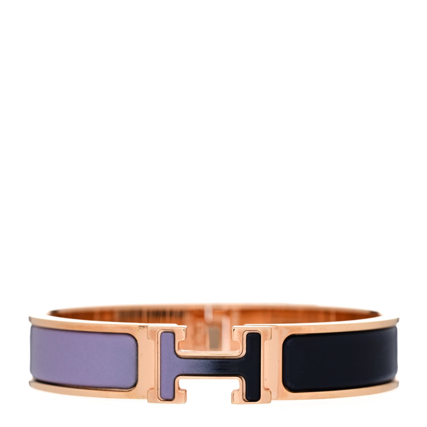Hermes Enamel Narrow Fusion Clic Clac H Bracelet PM Lilas Ultramarine 1 of 5