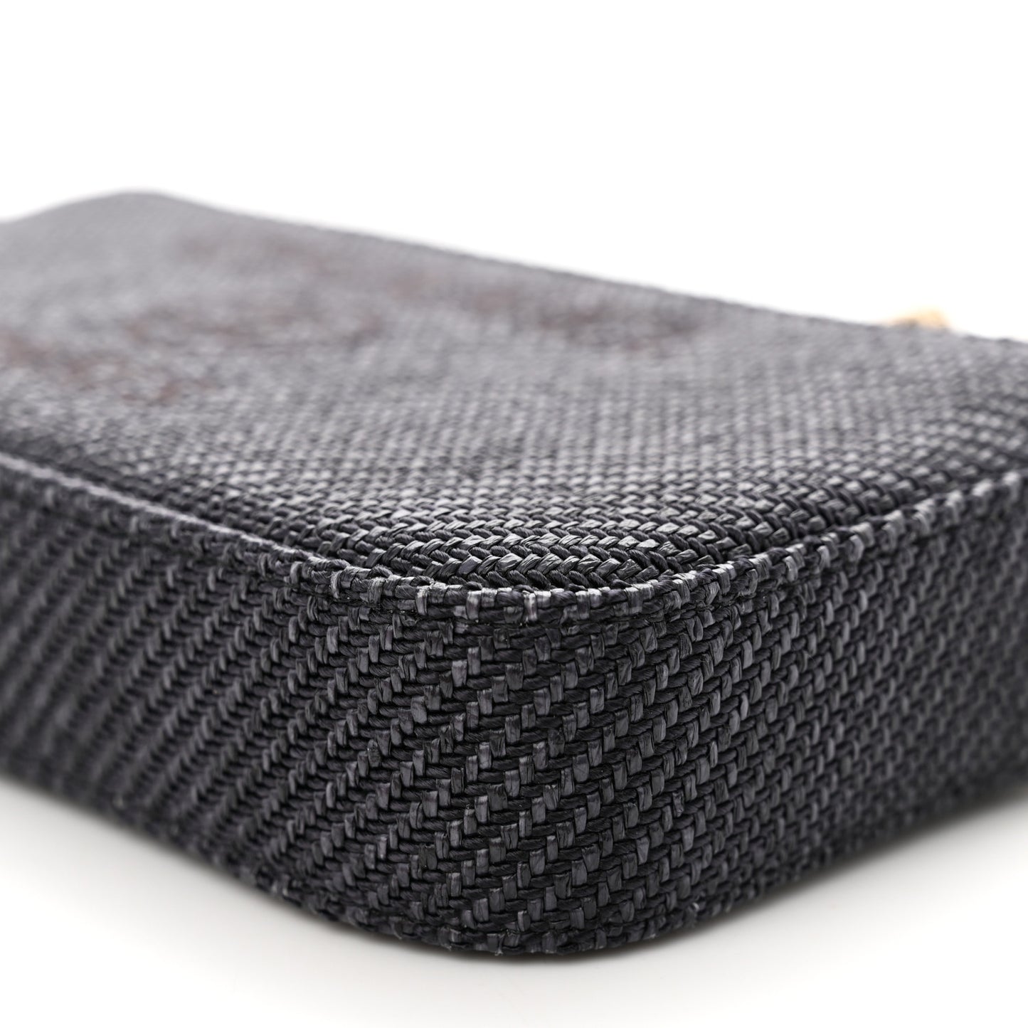 Lurex Straw Small Deauville Clutch With Chain Blue