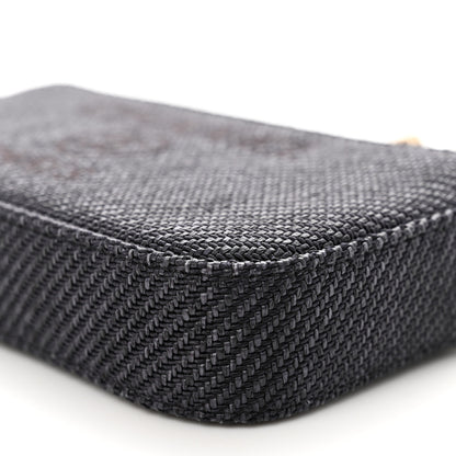 Chanel Lurex Straw Small Deauville Clutch With Chain Blue 13 of 14