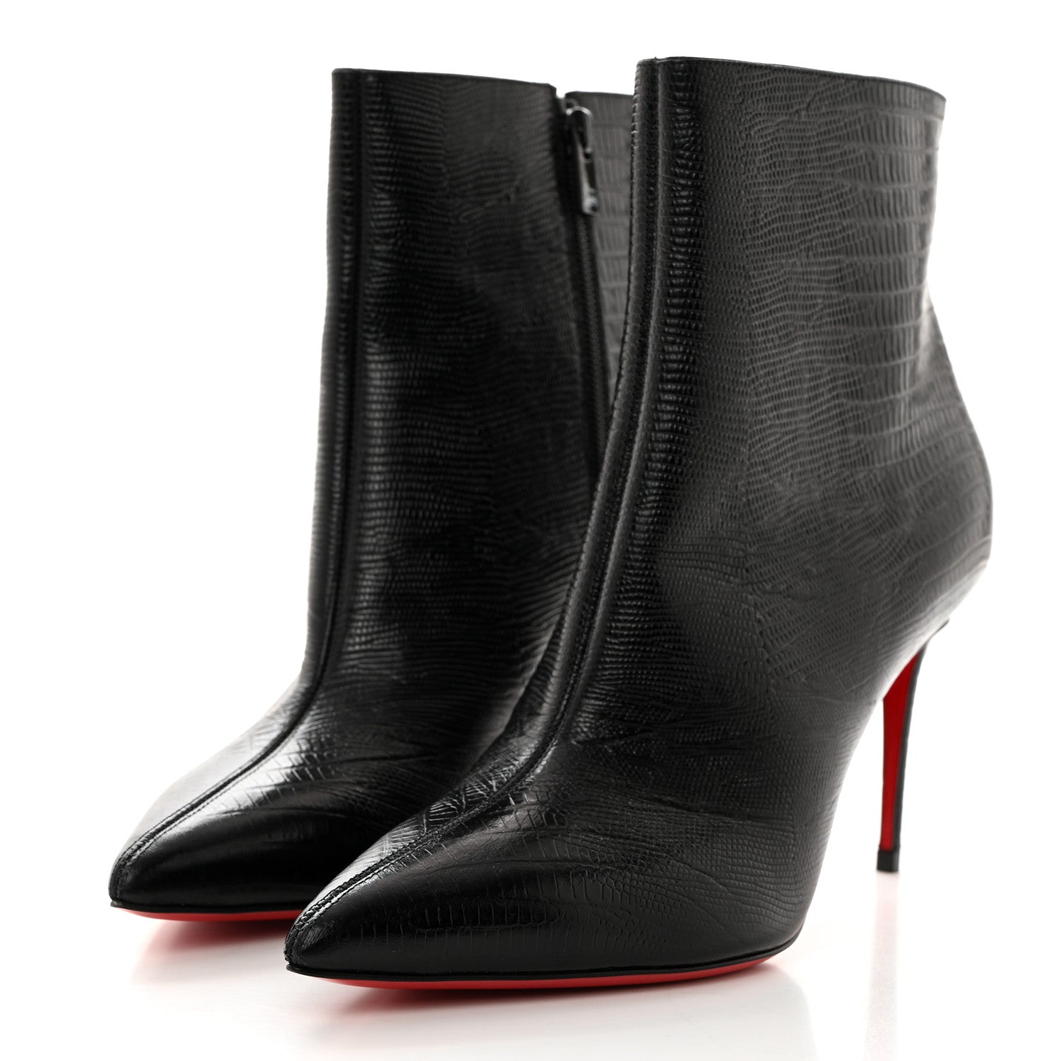 Christian Louboutin Calfskin Lizard Embossed So Kate Booty 85 Ankle Boots 39.5 Black 3 of 8