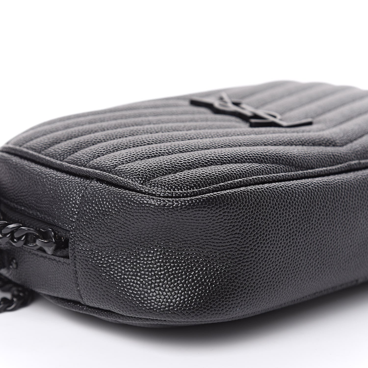 Saint Laurent Grain De Poudre Matelasse Monogram Mini Lou Camera Bag Black 8 of 10