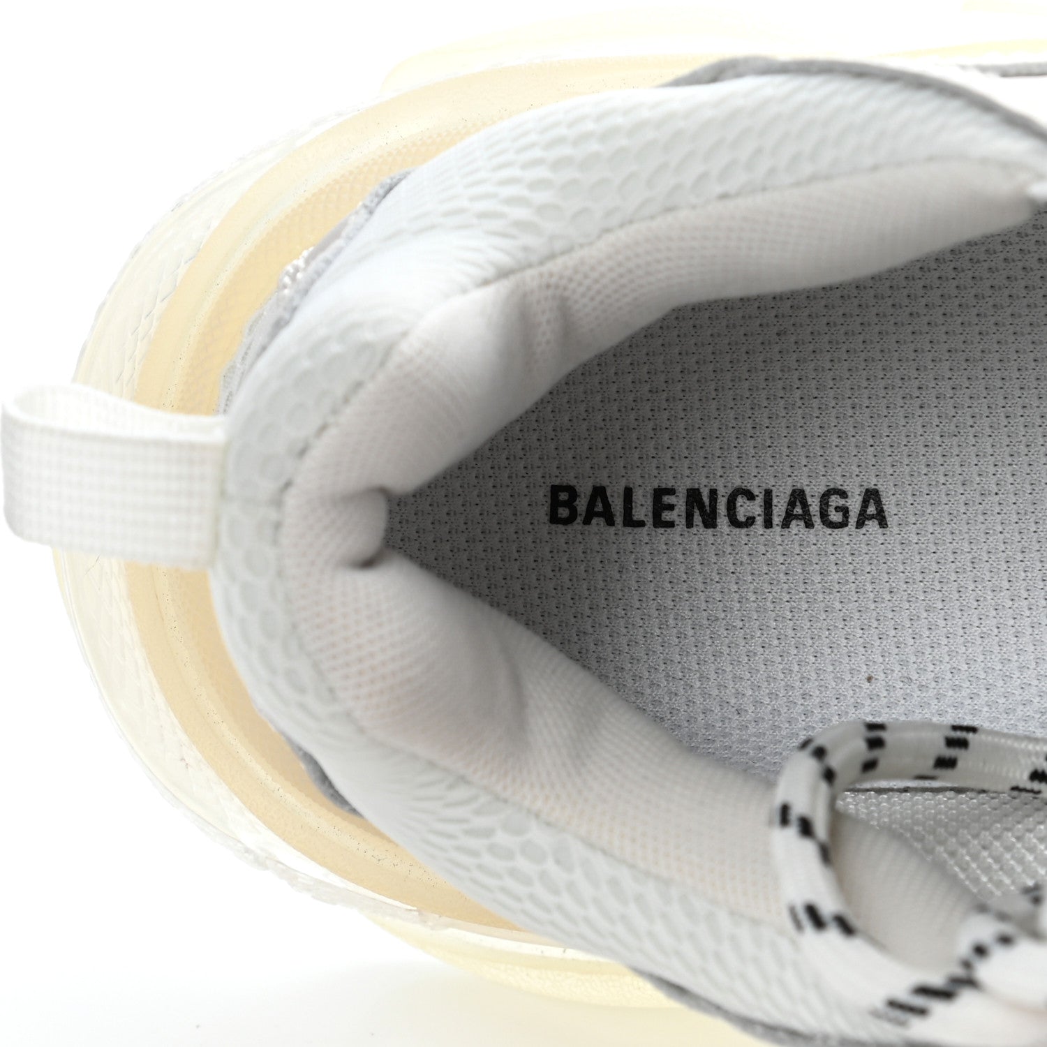 Balenciaga Fabric Mesh Clear Sole Womens Triple S Sneakers 37 White 7 of 7