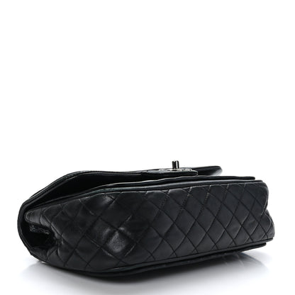 Chanel Patent Quilted Jumbo Classic Twist Flap Bag Black 4 of 9