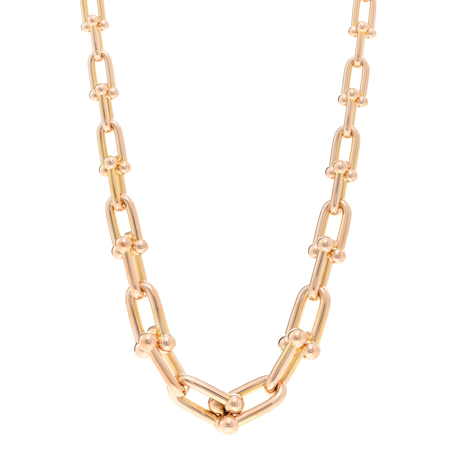 Tiffany 18K Rose Gold Hardwear Graduated Link Necklace 1 of 5