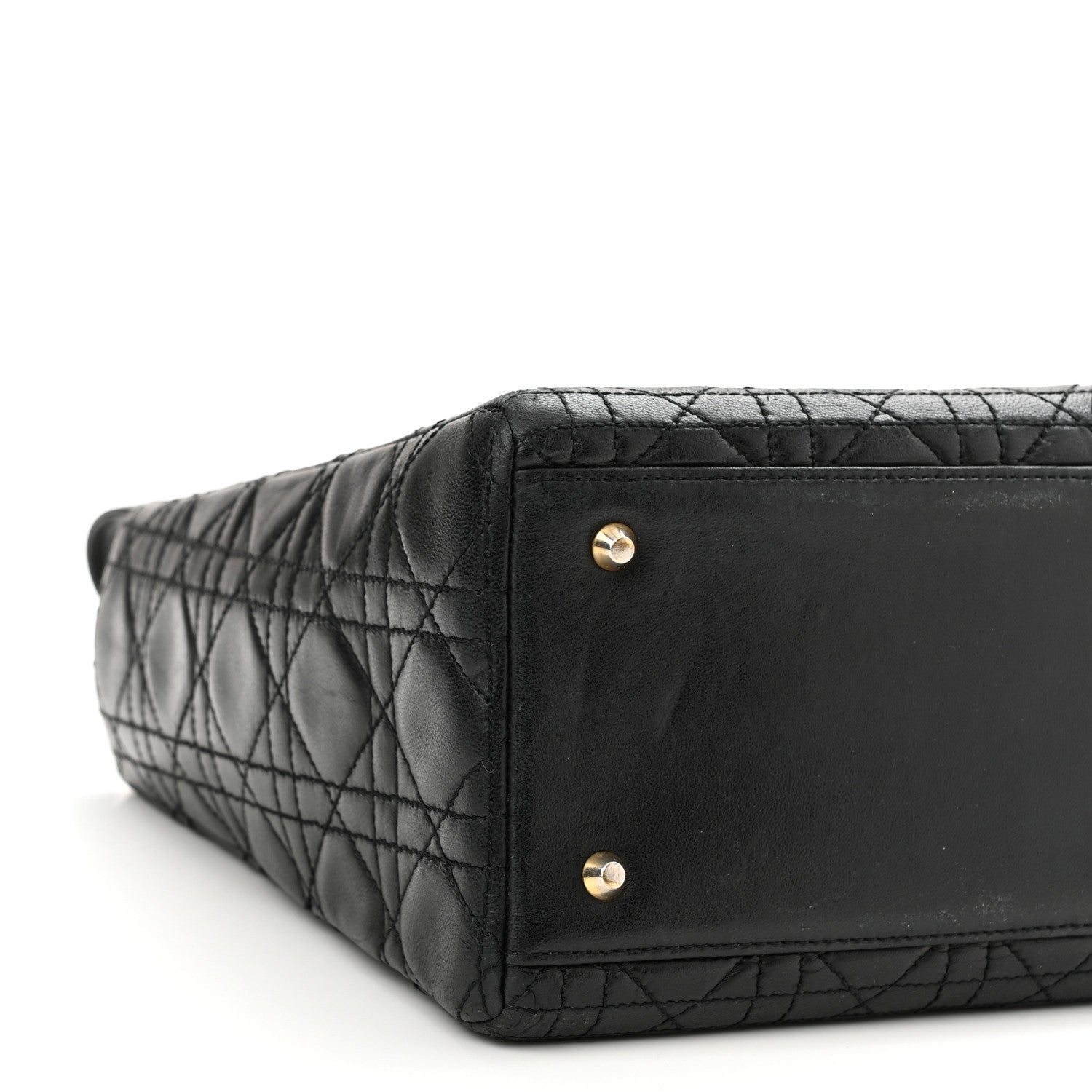 Christian Dior Lambskin Cannage Medium Lady Dior Black 9 of 11