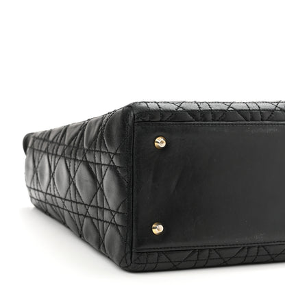 Christian Dior Lambskin Cannage Medium Lady Dior Black 9 of 11