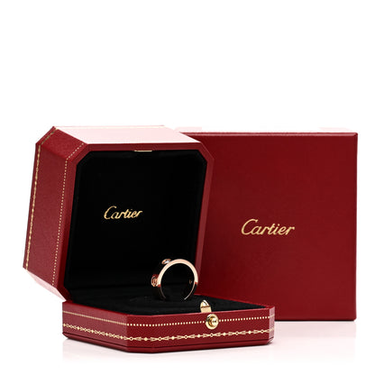 Cartier 18K Pink Gold 3 Diamond 5.5mm LOVE Ring 54 6.75 5 of 5