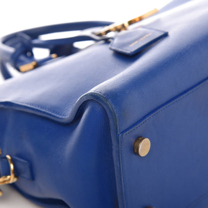 Saint Laurent Calfskin Small Monogram Cabas Blue Majorelle 9 of 12