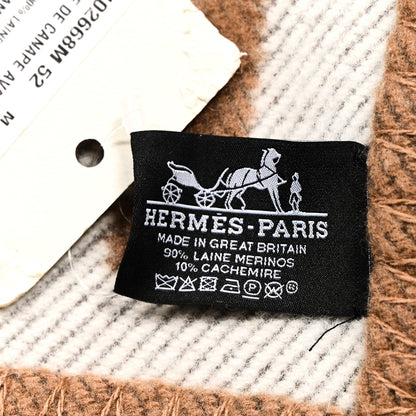 Hermes Wool Cashmere Avalon Blanket Ecru Camel 3 of 3