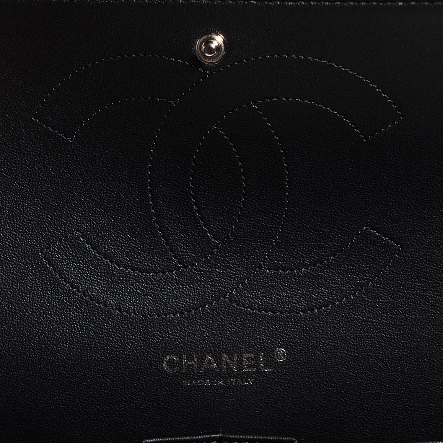 Chanel Lambskin Chevron Quilted Jumbo Double Flap So Black 7 of 9