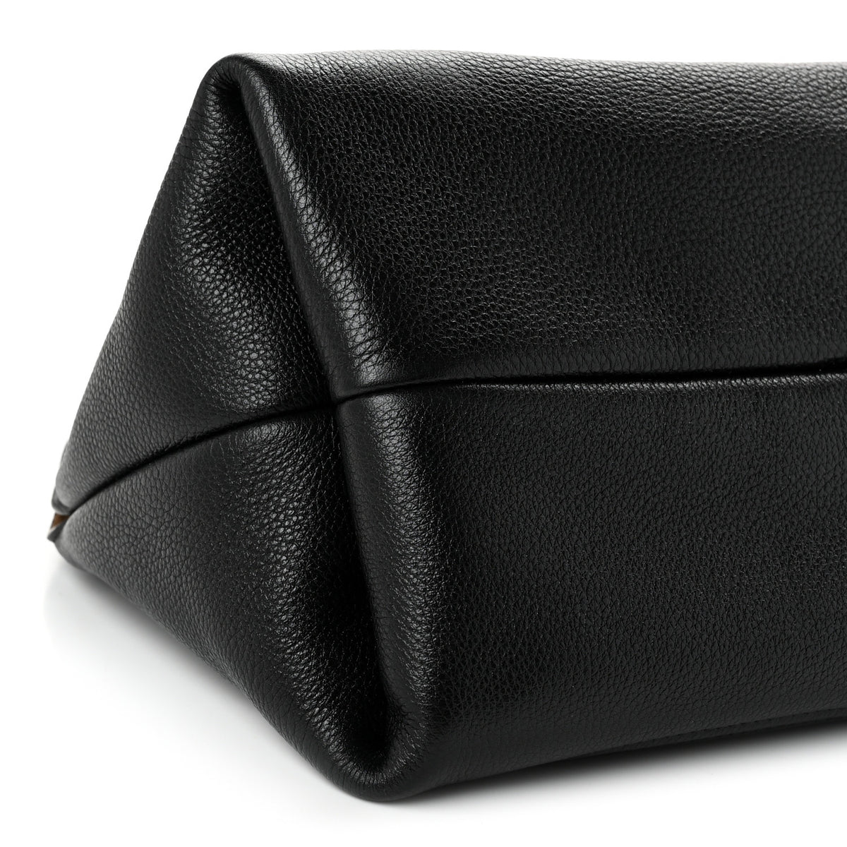 Grained Calfskin Softbit Medium Shoulder Bag Black
