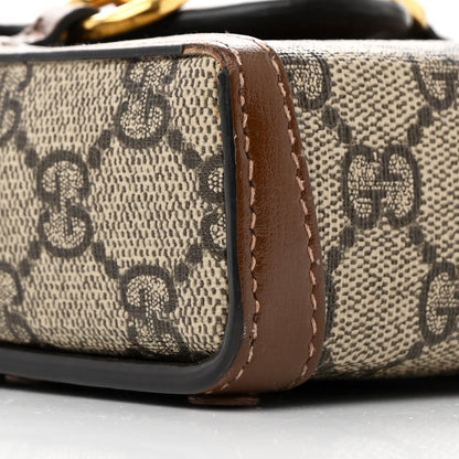 Gucci GG Supreme Monogram Mini Horsebit 1955 Crossbody Bag Beige Brown Sugar 9 of 17