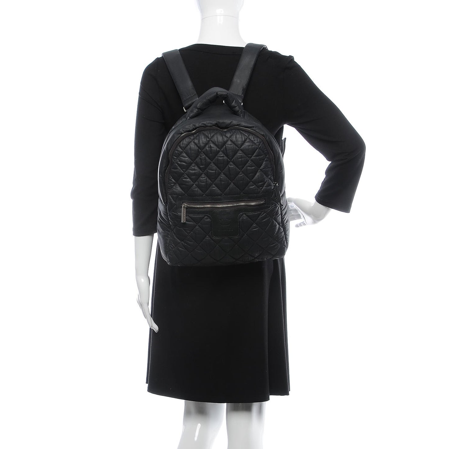 Nylon Quilted Coco Cocoon Backpack Black