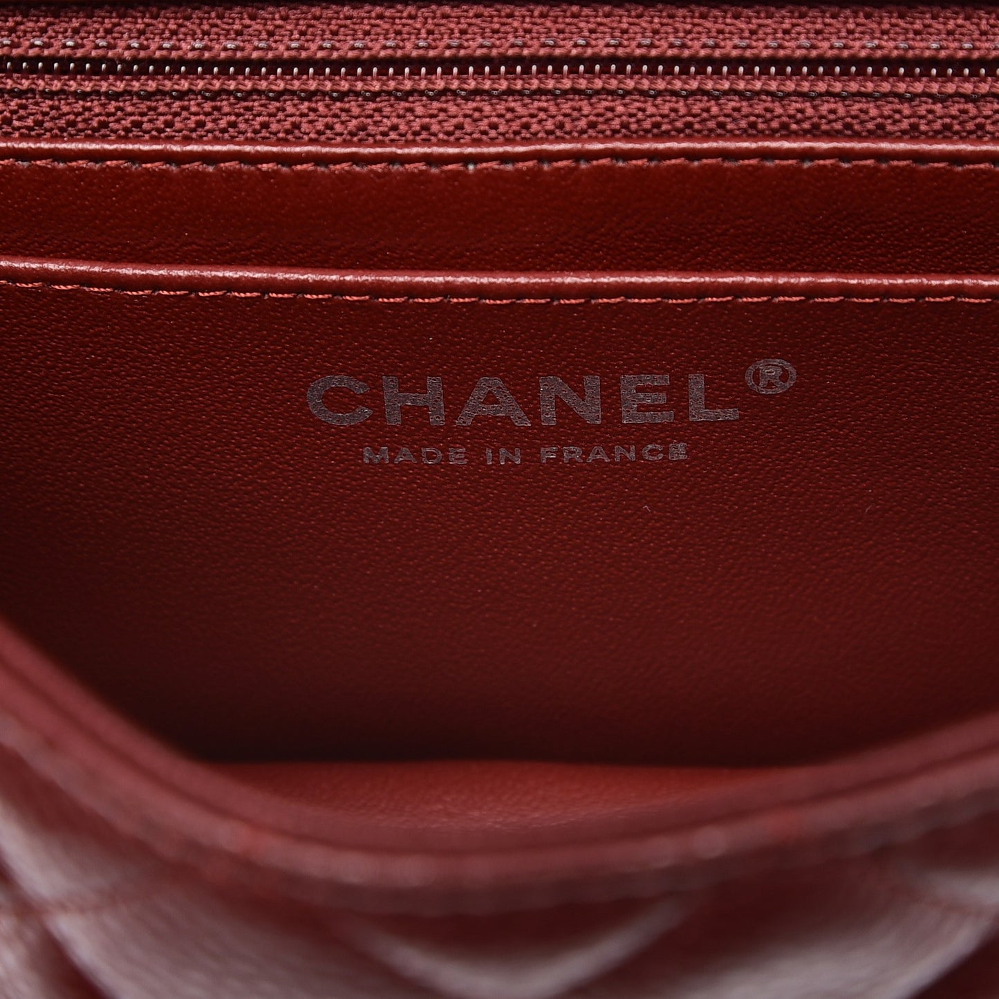 Caviar Quilted Mini Rectangular Flap Dark Red