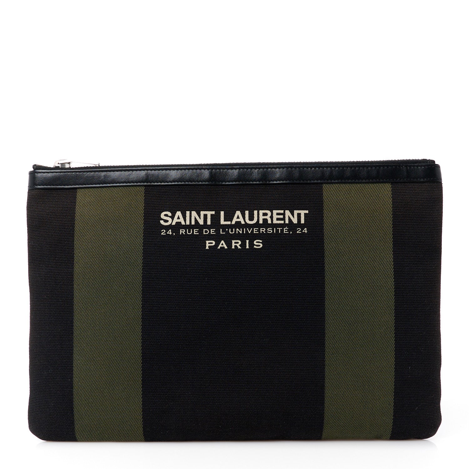 Saint Laurent Classic Cotton Canvas Monogram Pouch Black 1 of 9