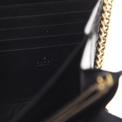 Gucci Calfskin Matelasse GG Marmont Chain Wallet Black 9 of 10
