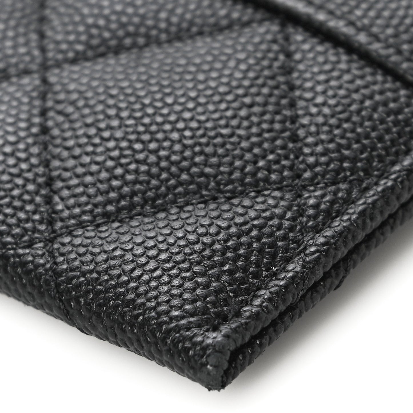 Caviar Quilted Vintage Mademoiselle Card Holder Black