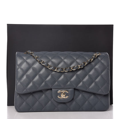 Chanel Caviar Quilted Jumbo Double Flap Dark Grey 9 of 9