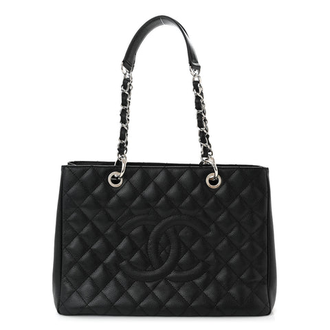 Caviar Quilted Grand Shopping Tote GST Black