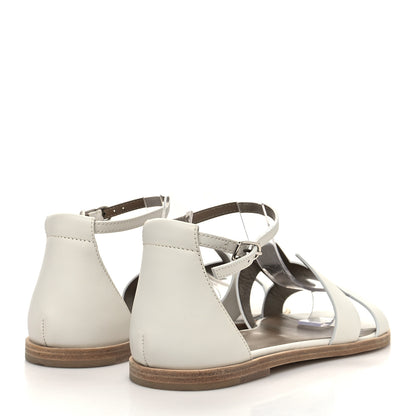 Hermes Calfskin Santorini Sandals 40 White 4 of 10