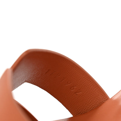 Hermes Calfskin Legend Wedge Sandals 36 Rouge Blush 9 of 10